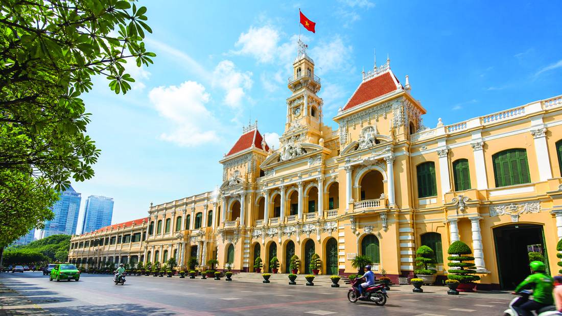 Ho Chi Minh City Hall, a yellow French colonial building