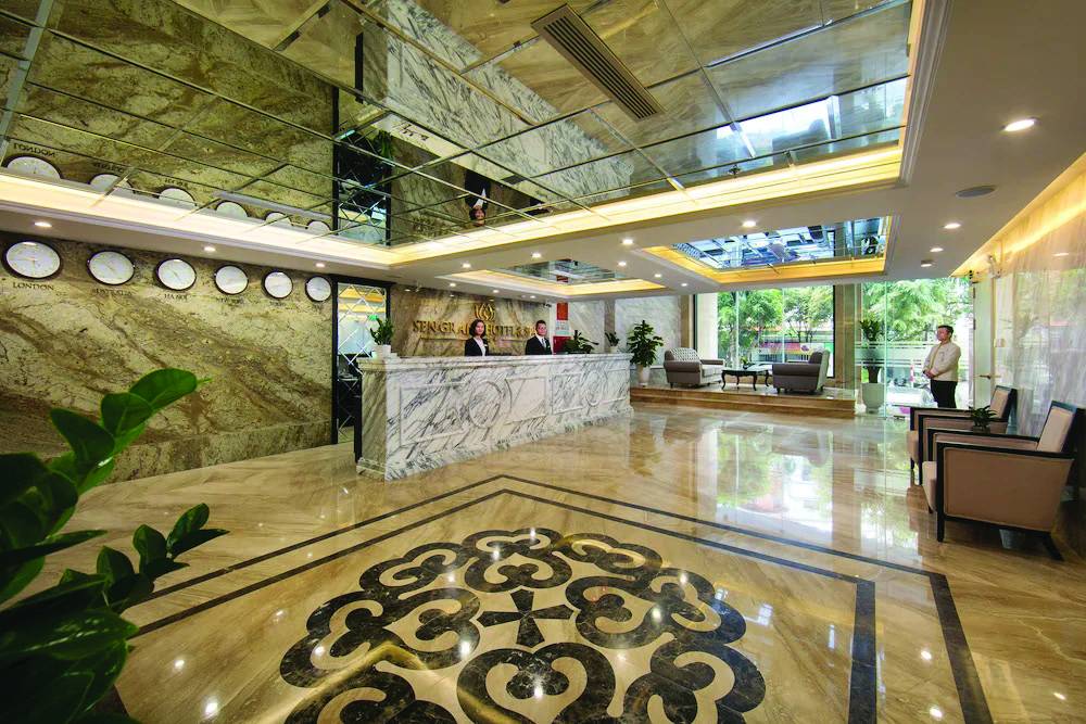 Marble lobby of Sen Grand Hanoi