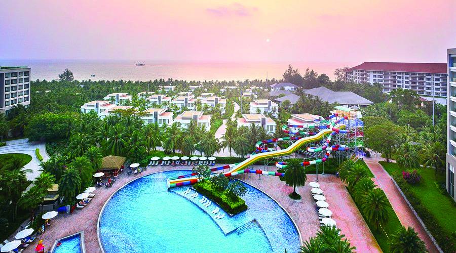 Pool and water slides at Wyndham Grand Phu Quoc